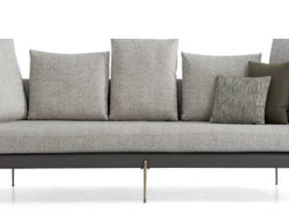 Modern 4 sitzer Sofa Grau Farbe Wohnzimmer Polster Textil Dreisitzer Couch